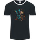 A Butterfly Skull in the Wild Mens Ringer T-Shirt FotL Black/White