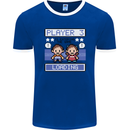 Baby Pregnancy Expecting Dad Mum to Be Mens Ringer T-Shirt FotL Royal Blue/White