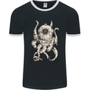 Steampunk Octopus Kraken Cthulhu Mens Ringer T-Shirt FotL Black/White