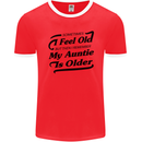 My Auntie is Older 30th 40th 50th Birthday Mens Ringer T-Shirt FotL Red/White
