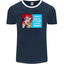 I Haven't Seen Him Playing Rugby Funny Mens Ringer T-Shirt FotL Navy Blue/White