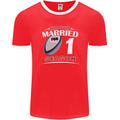 1 Year Wedding Anniversary 1st Rugby Mens Ringer T-Shirt FotL Red/White