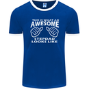 Awesome Stepdad Funny Father's Day Step Dad Mens Ringer T-Shirt FotL Royal Blue/White