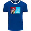 I Haven't Seen Him Playing Rugby Funny Mens Ringer T-Shirt FotL Royal Blue/White