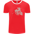 St George On a Horse St. George's Day Mens Ringer T-Shirt FotL Red/White