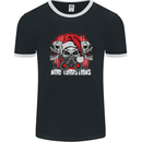 Acid Christmas Skulls Mens Ringer T-Shirt FotL Black/White