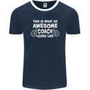 Awesome Coach Rugby Football Tennis Mens Ringer T-Shirt FotL Navy Blue/White