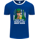 St Patricks Day Great Again Donald Trump Mens Ringer T-Shirt FotL Royal Blue/White