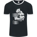 Bulldog Gym Training Top Bodybuilding Mens Ringer T-Shirt FotL Black/White