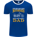 Being a Dad Biker Motorcycle Motorbike Mens Ringer T-Shirt FotL Royal Blue/White