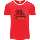 Reel Cool Grandad Funny Fishing Fisherman Mens Ringer T-Shirt FotL Red/White