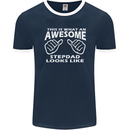Awesome Stepdad Funny Father's Day Step Dad Mens Ringer T-Shirt FotL Navy Blue/White