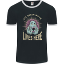 Queen Witch Funny Halloween Wife Girlfriend Mens Ringer T-Shirt FotL Black/White