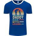 Daddy Man Myth Legend Funny Fathers Day Mens Ringer T-Shirt FotL Royal Blue/White