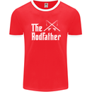 The Rodfather Funny Fishing Fisherman Mens Ringer T-Shirt FotL Red/White