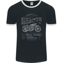 American Custom Motorcycles Motorbike Biker Mens Ringer T-Shirt FotL Black/White