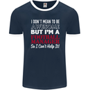 I Don't Mean to Be Football Manager Footy Mens Ringer T-Shirt FotL Navy Blue/White