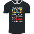 Autism Dad Autistic Fathers Day ASD Mens Ringer T-Shirt FotL Black/White