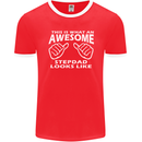 Awesome Stepdad Funny Father's Day Step Dad Mens Ringer T-Shirt FotL Red/White