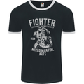 MMA Fighter MMA Mixed Martial Arts Gym Mens Ringer T-Shirt FotL Black/White