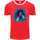 3D Scuba Diver Diving Mens Ringer T-Shirt FotL Red/White