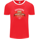 Father's Day Grumpy Old Dad's Club Funny Mens Ringer T-Shirt FotL Red/White