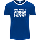 Scare Me I Have Twins Father's Day Mother's Mens Ringer T-Shirt FotL Royal Blue/White