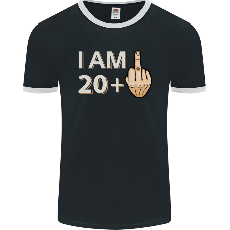 21st Birthday Funny Offensive 21 Year Old Mens Ringer T-Shirt FotL Black/White