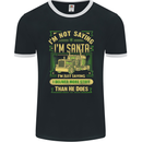 Not Santa Delivery Driver Christmas Funny Mens Ringer T-Shirt FotL Black/White