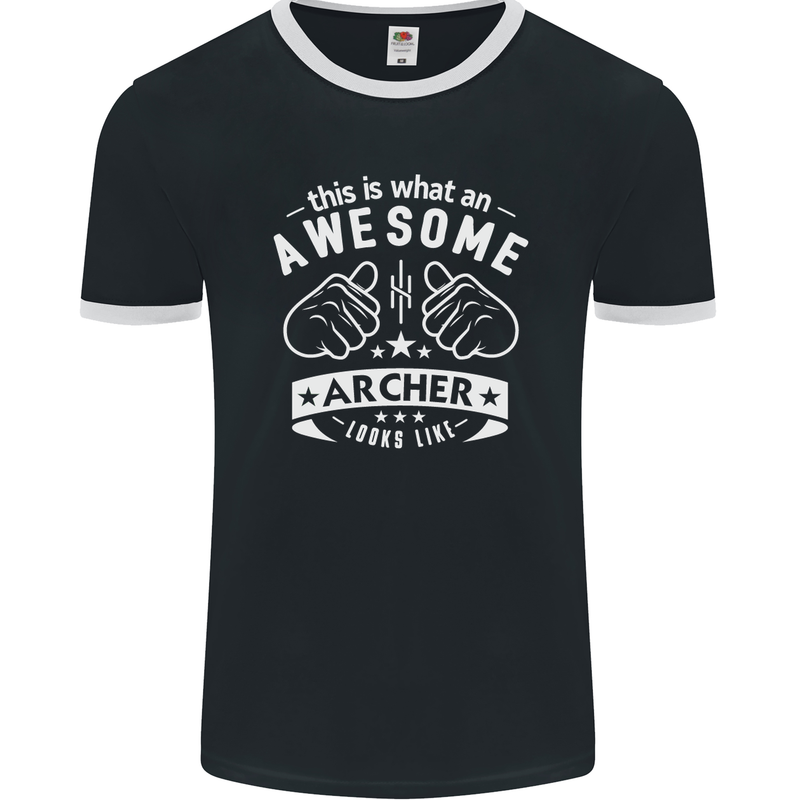 An Awesome Archer Looks Like Archery Mens Ringer T-Shirt FotL Black/White