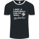 Football for My Wife Best Swap Ever Funny Mens Ringer T-Shirt FotL Black/White
