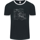 Microscope Science Biology Mens Ringer T-Shirt FotL Black/White