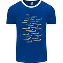 British RAF Fighters Royal Air Force Planes Mens Ringer T-Shirt FotL Royal Blue/White