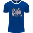 I Love You America 4th of July USA Flag Mens White Ringer T-Shirt Royal Blue/White