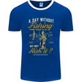 A Day Without Fishing Funny Fisherman Mens Ringer T-Shirt FotL Royal Blue/White