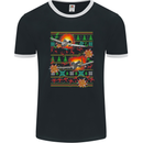 Chrismas Fighter Jet Plane Pilot RAF Funny Mens Ringer T-Shirt FotL Black/White