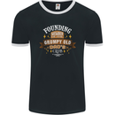 Father's Day Grumpy Old Dad's Club Funny Mens Ringer T-Shirt FotL Black/White