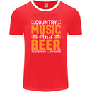 Country Music and Beer Thats Why Im Here Mens Ringer T-Shirt FotL Red/White