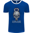 Work Hard Train Harder Training Top Workout Mens Ringer T-Shirt FotL Royal Blue/White