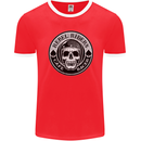 Rebel Cafe Racer Biker Motorbike Motorcycle Mens Ringer T-Shirt FotL Red/White