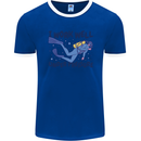 Scuba Diving Work Well Under Pressure Diver Mens Ringer T-Shirt FotL Royal Blue/White