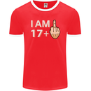 18th Birthday Funny Offensive 18 Year Old Mens Ringer T-Shirt FotL Red/White
