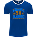 50th Birthday Turning 50 Is Great Year Old Mens Ringer T-Shirt FotL Royal Blue/White