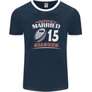 15 Year Wedding Anniversary 15th Rugby Mens Ringer T-Shirt FotL Navy Blue/White