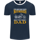 Being a Dad Biker Motorcycle Motorbike Mens Ringer T-Shirt FotL Navy Blue/White