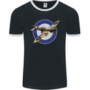 Spitfire MOD RAF WWII Fighter Plane British Mens Ringer T-Shirt FotL Black/White
