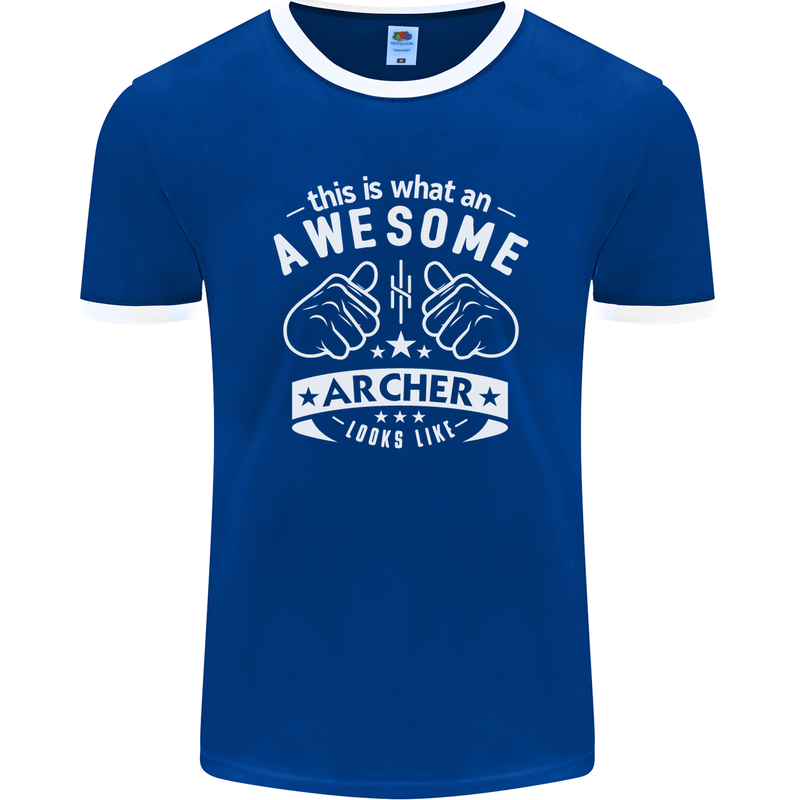 An Awesome Archer Looks Like Archery Mens Ringer T-Shirt FotL Royal Blue/White