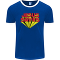 Jesus Saves Funny Christian Mens Ringer T-Shirt FotL Royal Blue/White