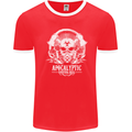 Apocalyptic Survival Skill Skull Gaming Mens Ringer T-Shirt FotL Red/White