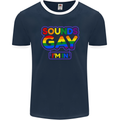 Sounds Gay I'm in Funny LGBT Mens Ringer T-Shirt FotL Navy Blue/White
